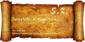 Seszták Kamilla névjegykártya