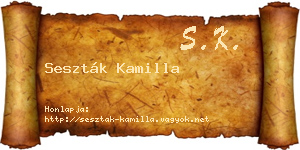 Seszták Kamilla névjegykártya